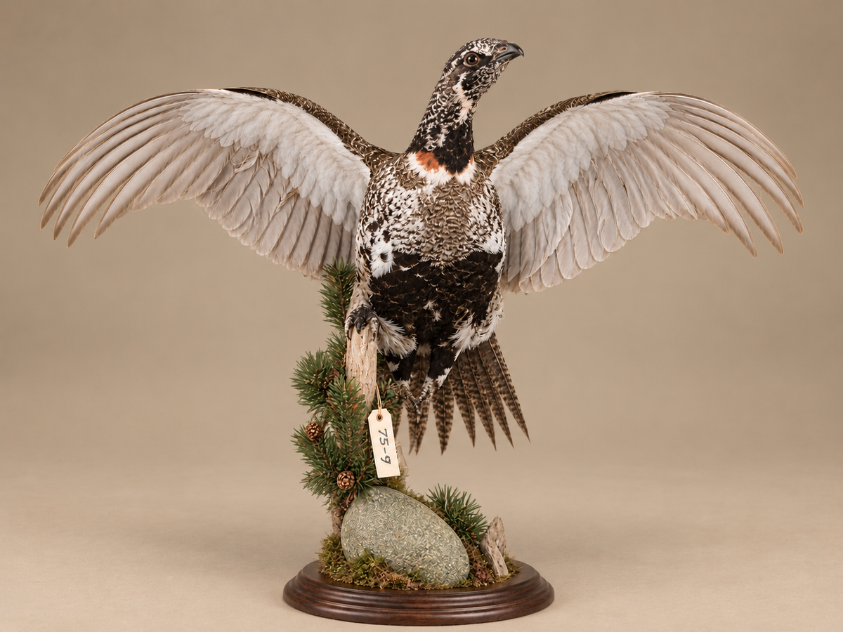 Sage Grouse In Flight Bird Taxidermy