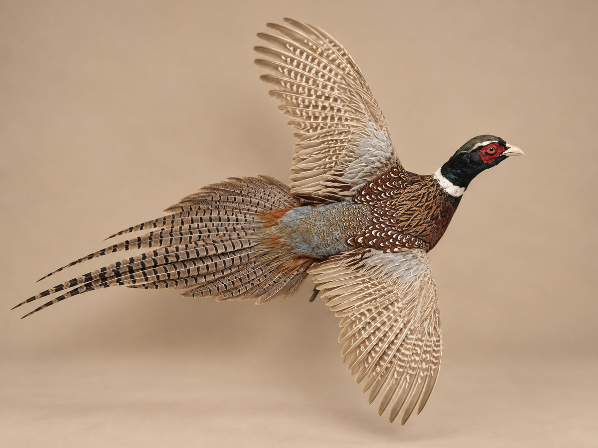 Ringneck Pheasant In Flight Bird Taxidermy