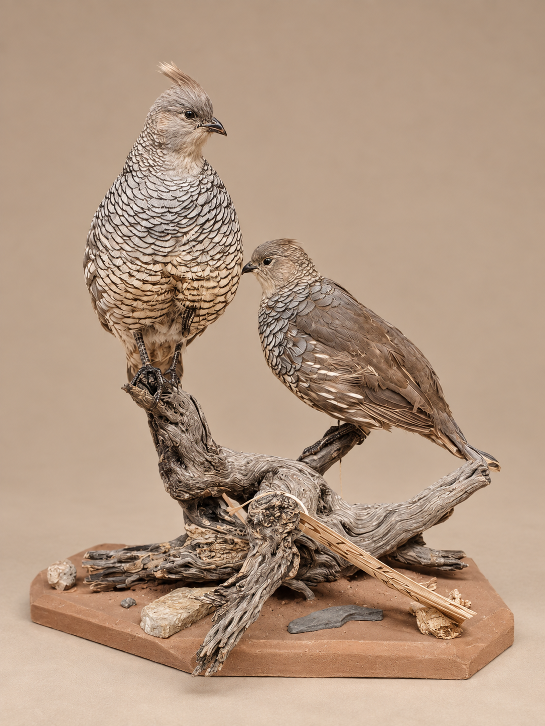 Pair Of Blue Scale Quail Full Body Bird Taxidermy