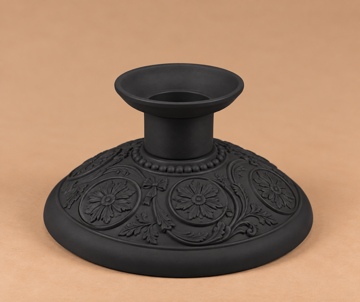 Wedgwood Black Basalt Candlestick
