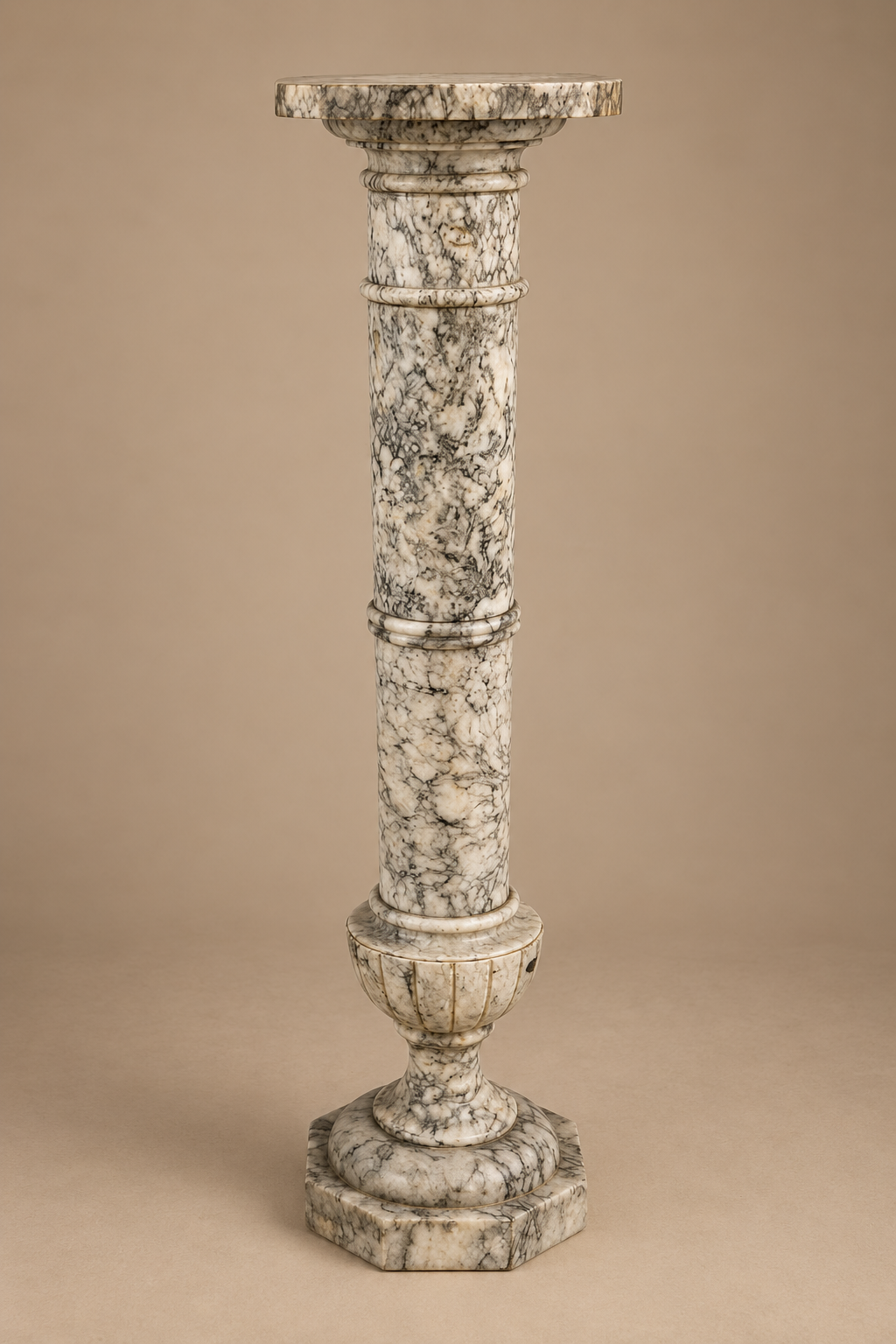 ANTIQUE NEOCLASSICAL MARBLE PEDESTAL