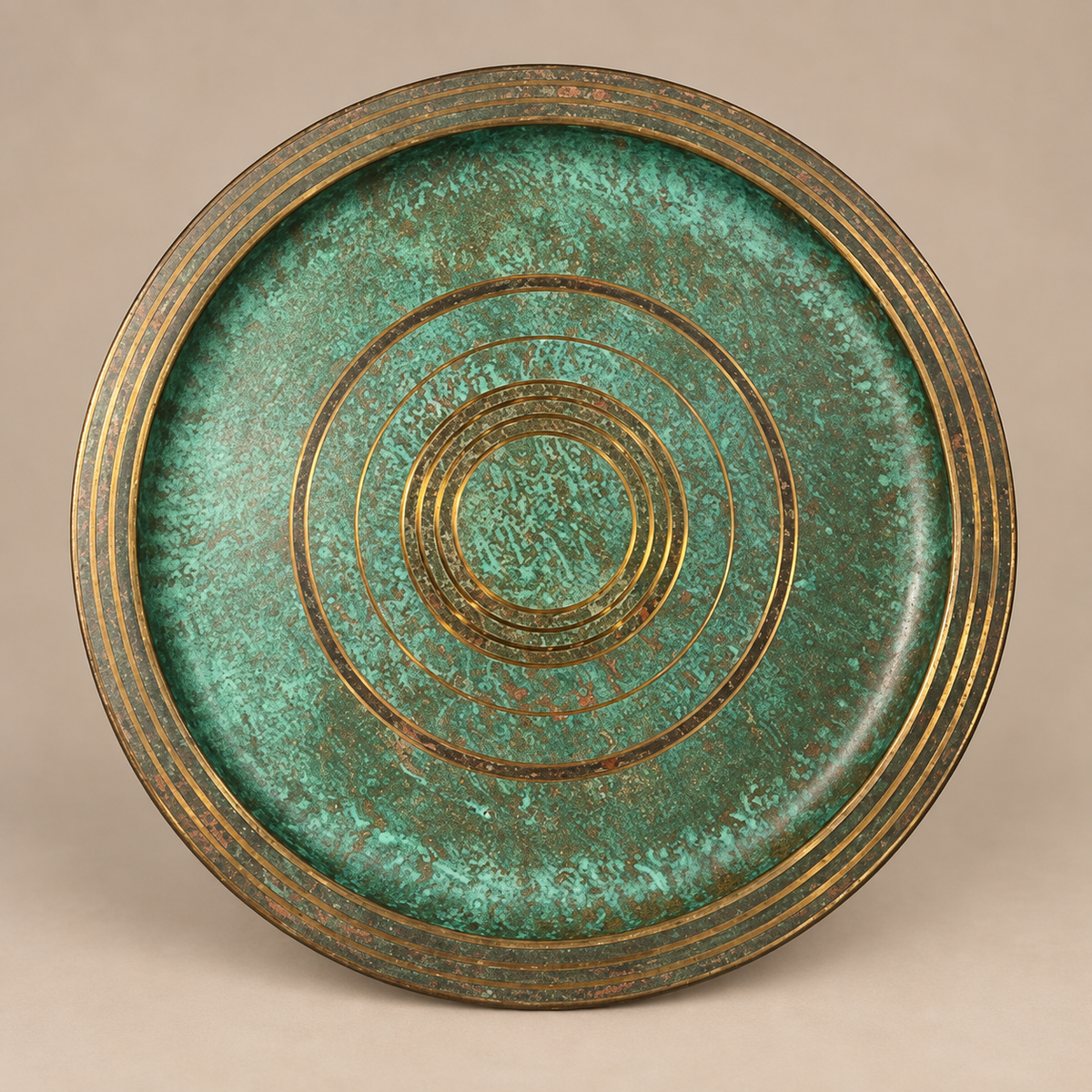 Carl Sorensen Patinated Bronze Platter, c. 1930