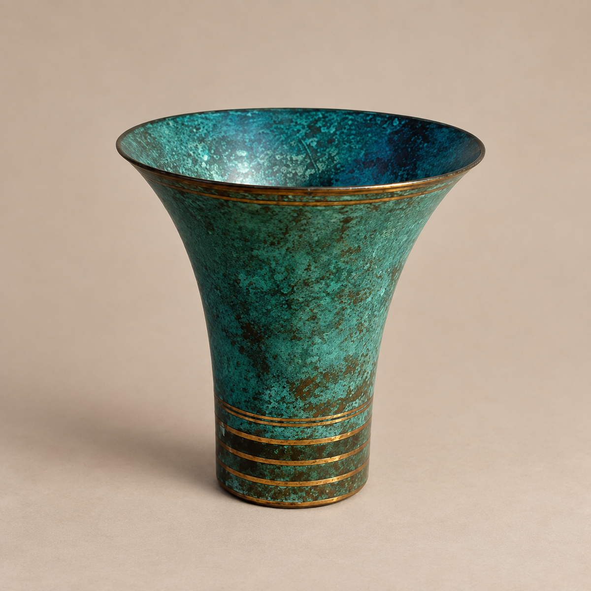 Carl Sorensen Patinated Bronze Trumpet Vase, c. 1930