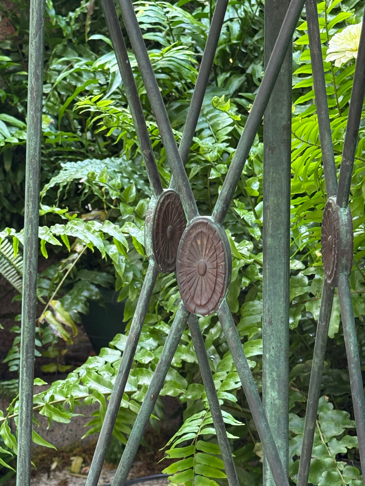 Pair of Monumental Patinated Bronze Jardinieres on Stands, Attributed to Tiffany Studios, circa 1910–1915