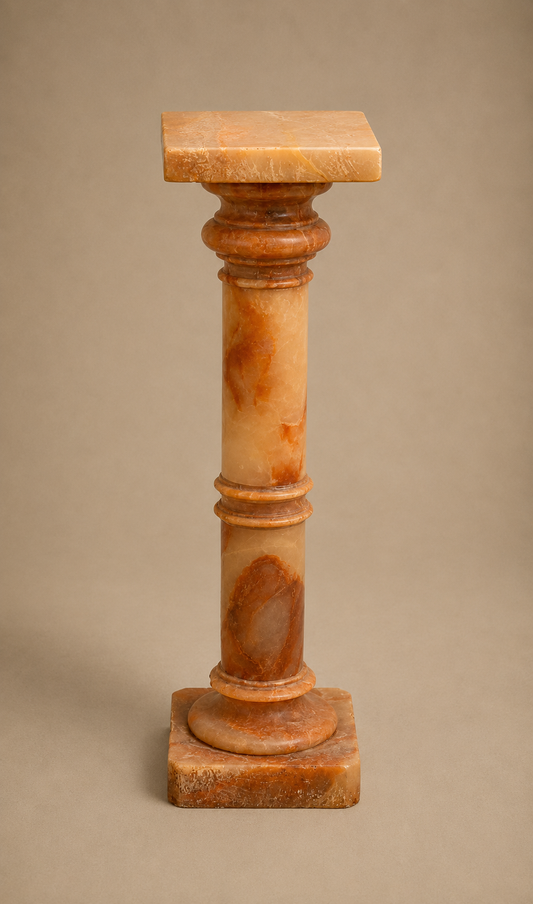 Red Alabaster Column Pedestal