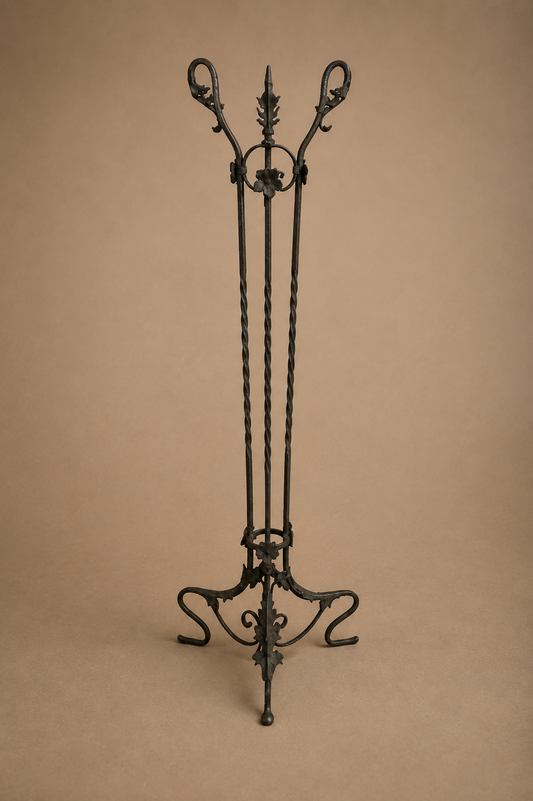 Ornate Art Nouveau Wrought Iron Plant Stand