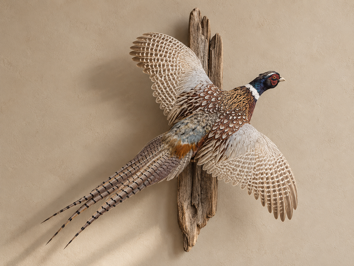 Ringneck Pheasant In Flight Bird Taxidermy