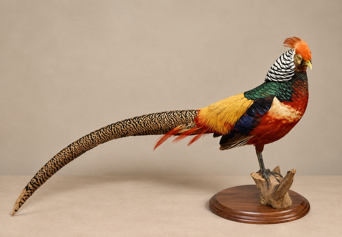 Pheasant Taxidermy Mount Bird Gamebird Grouse Feathers Hunting Wildlife-Artist