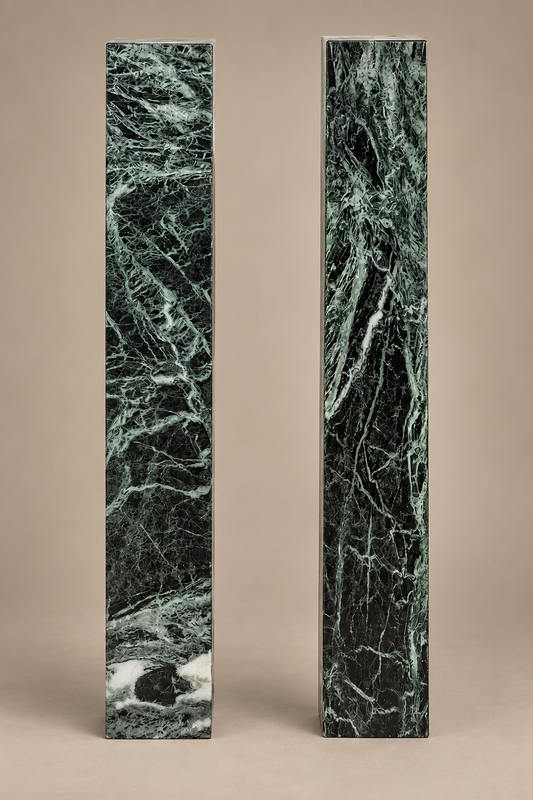 Pair of Green Marble Architectural Pedestals