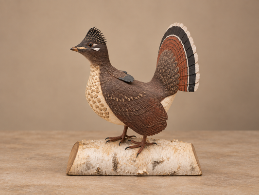 Hand Carved Ruffed Grouse By Artist Bill Gier