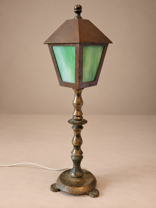 Antique Bronze Lamp Post Style Table Lamp