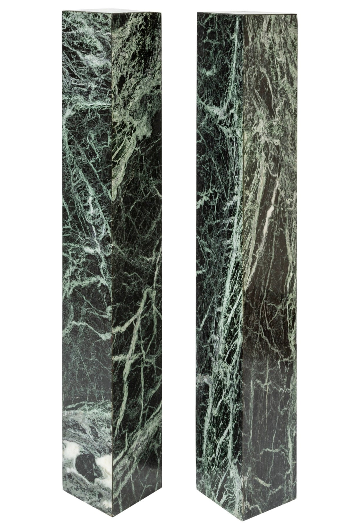 Pair of Green Marble Architectural Pedestals