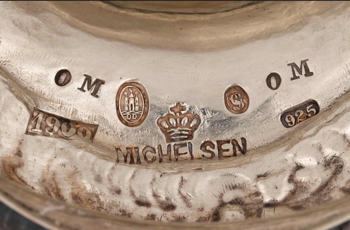 1900 Anton Michelsen Danish Sterling Silver Wine Ewer