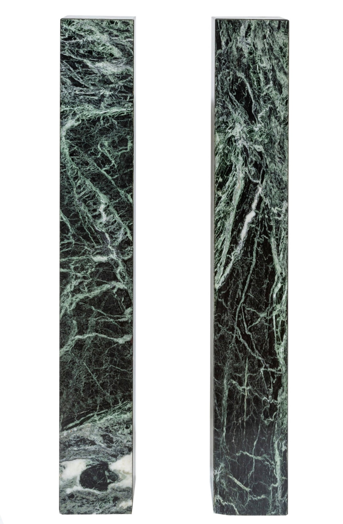 Pair of Green Marble Architectural Pedestals