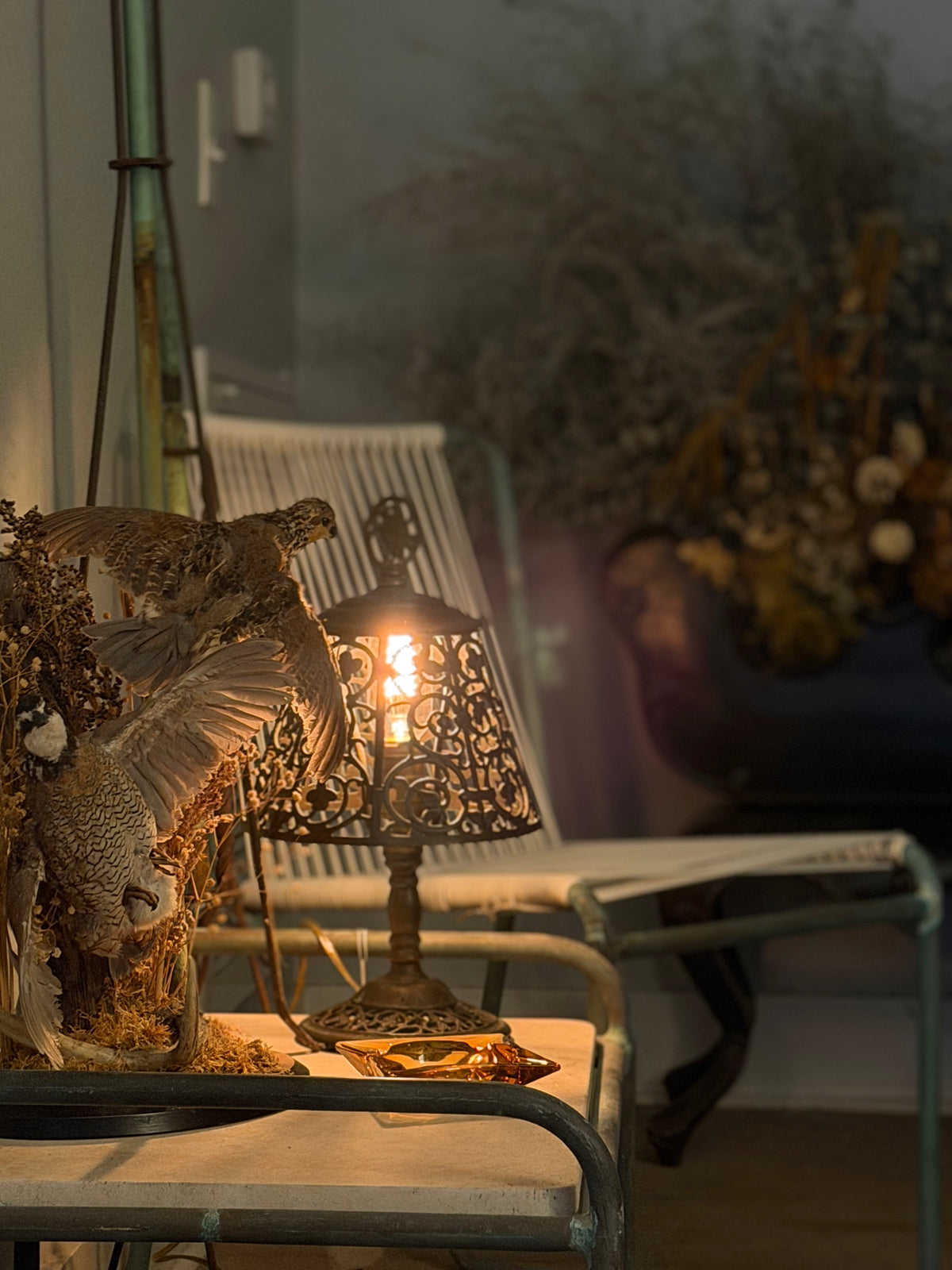 Antique Oscar Bach Arts and Crafts Bronze Table Lamp, circa 1920