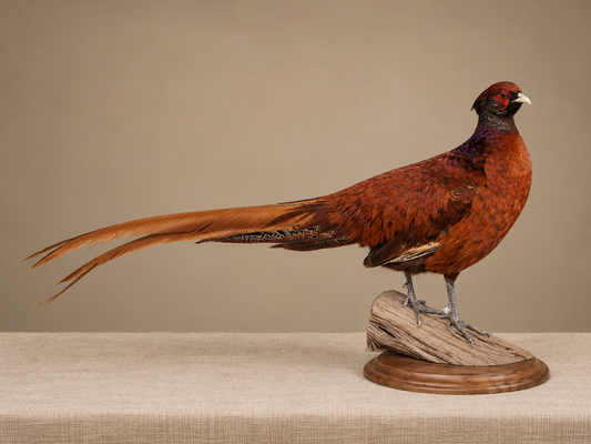 Gorgeous Ringneck / Reeves Cross Copper Pheasant Full Body Bird Taxidermy