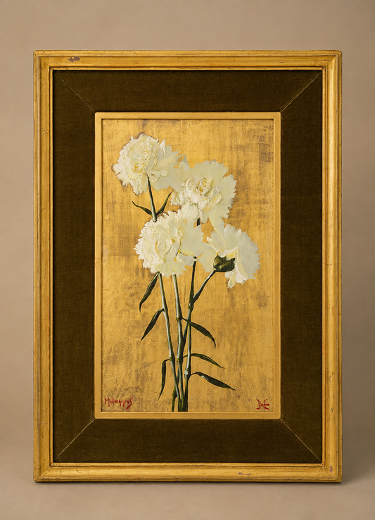 M. W. Huggins Floral Still Life oil on Masonite