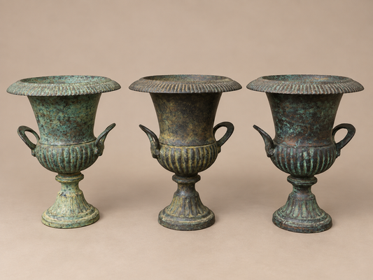 Lot of 3 Bronze Roman Style Planter/Urn Vases
