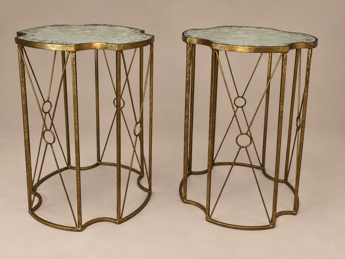 Pair of Classic Gold Gilt Mirror Top Side Tables