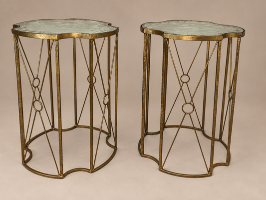 Pair of Classic Gold Gilt Mirror Top Side Tables
