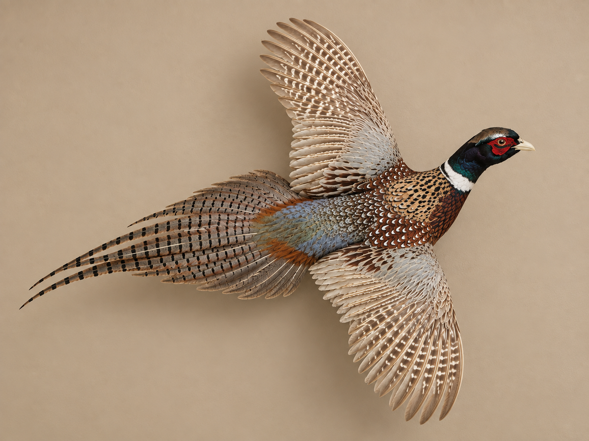 Ringneck Pheasant In Flight Bird Taxidermy