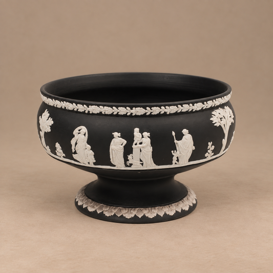 Vintage Wedgwood Black Basalt Centerpiece Bowl