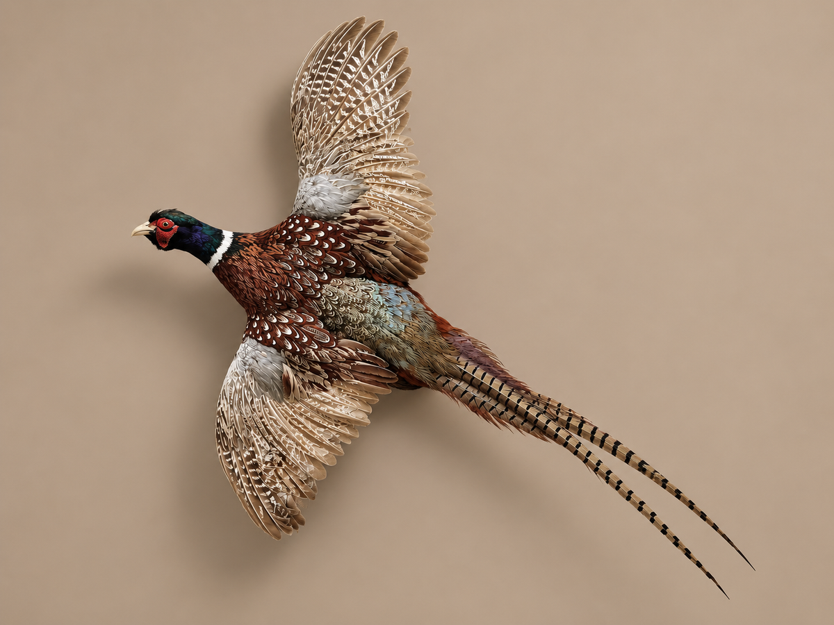 Ringneck Pheasant In Flight Bird Taxidermy